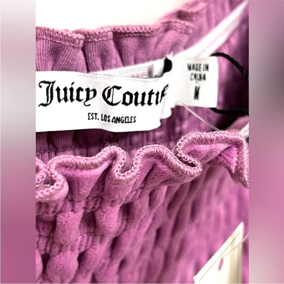 JUICY COUTURE Smocked Velour Dress, Lavender Lollipop Color, Size Medium - Picture 10 of 15